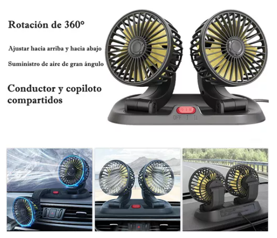 🌬️VENTILADOR DOBLE PARA CARRO🚗